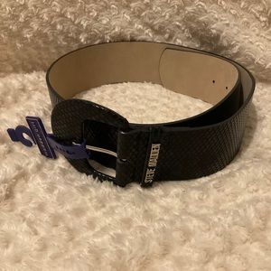 steve madden black snake skin belt